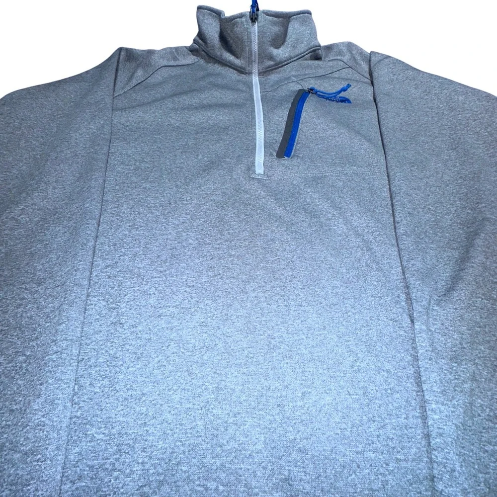 The North Face XL Quarter Zip Pullover‎ Gray Blue Pocket Performance Fleece